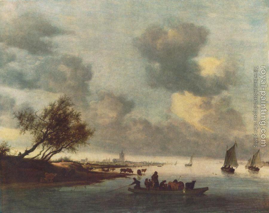 Salomon Van Ruysdael : A Ferry Boat near Arnheim